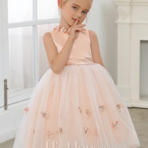 Flower Girl Dresses | A-line Scoop Knee-Length Satin/Tulle Flower Girl Dress As Picture – Girls