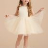 Flower Girl Dresses | A-line Scoop Knee-Length Satin/Tulle Flower Girl Dress As Picture – Girls