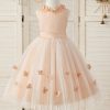 Flower Girl Dresses | A-line Scoop Knee-Length Satin/Tulle Flower Girl Dress As Picture – Girls