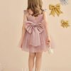 Flower Girl Dresses | A-line Scoop Knee-Length Satin/Tulle Flower Girl Dress Dusty Rose – Girls