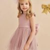 Flower Girl Dresses | A-line Scoop Knee-Length Satin/Tulle Flower Girl Dress Dusty Rose – Girls