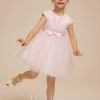 Flower Girl Dresses | A-line Scoop Knee-Length Tulle Flower Girl Dress Blushing Pink – Girls