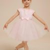 Flower Girl Dresses | A-line Scoop Knee-Length Tulle Flower Girl Dress Blushing Pink – Girls