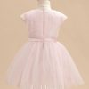 Flower Girl Dresses | A-line Scoop Knee-Length Tulle Flower Girl Dress Blushing Pink – Girls