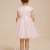 Flower Girl Dresses | A-line Scoop Knee-Length Tulle Flower Girl Dress Blushing Pink – Girls