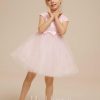 Flower Girl Dresses | A-line Scoop Knee-Length Tulle Flower Girl Dress Blushing Pink – Girls