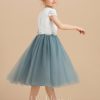 Flower Girl Dresses | A-line Scoop Tea-Length Lace/Tulle Flower Girl Dress As Picture – Girls