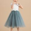 Flower Girl Dresses | A-line Scoop Tea-Length Lace/Tulle Flower Girl Dress As Picture – Girls