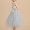 Flower Girl Dresses | A-line Scoop Tea-Length Lace/Tulle Flower Girl Dress As Picture – Girls