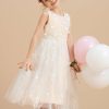 Flower Girl Dresses | A-line Scoop Tea-Length Lace/Tulle Flower Girl Dress As Picture – Girls