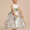 Flower Girl Dresses | A-line Scoop Tea-Length Organza/Satin Flower Girl Dress As Picture – Girls