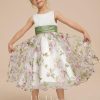 Flower Girl Dresses | A-line Scoop Tea-Length Organza/Satin Flower Girl Dress As Picture – Girls