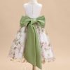 Flower Girl Dresses | A-line Scoop Tea-Length Organza/Satin Flower Girl Dress As Picture – Girls