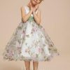 Flower Girl Dresses | A-line Scoop Tea-Length Organza/Satin Flower Girl Dress As Picture – Girls