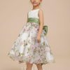 Flower Girl Dresses | A-line Scoop Tea-Length Organza/Satin Flower Girl Dress As Picture – Girls