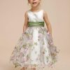 Flower Girl Dresses | A-line Scoop Tea-Length Organza/Satin Flower Girl Dress As Picture – Girls