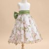 Flower Girl Dresses | A-line Scoop Tea-Length Organza/Satin Flower Girl Dress As Picture – Girls