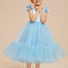 Flower Girl Dresses | A-line Scoop Tea-Length Satin/Tulle Flower Girl Dress As Picture – Girls