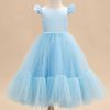 Flower Girl Dresses | A-line Scoop Tea-Length Satin/Tulle Flower Girl Dress As Picture – Girls