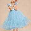 Flower Girl Dresses | A-line Scoop Tea-Length Satin/Tulle Flower Girl Dress As Picture – Girls