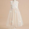 Flower Girl Dresses | A-line Scoop Tea-Length Tulle Flower Girl Dress As Picture – Girls