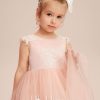 Flower Girl Dresses | A-line Scoop Tea-Length Tulle Flower Girl Dress Pearl Pink – Girls