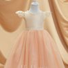 Flower Girl Dresses | A-line Scoop Tea-Length Tulle Flower Girl Dress Pearl Pink – Girls