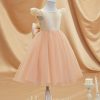 Flower Girl Dresses | A-line Scoop Tea-Length Tulle Flower Girl Dress Pearl Pink – Girls