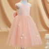 Flower Girl Dresses | A-line Scoop Tea-Length Tulle Flower Girl Dress Pearl Pink – Girls