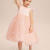 Flower Girl Dresses | A-line Scoop Tea-Length Tulle Flower Girl Dress Pearl Pink – Girls