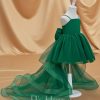 Flower Girl Dresses | A-line Square Detachable/Knee-Length Tulle Flower Girl Dress Dark Green – Girls