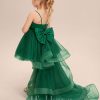 Flower Girl Dresses | A-line Square Detachable/Knee-Length Tulle Flower Girl Dress Dark Green – Girls