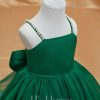 Flower Girl Dresses | A-line Square Detachable/Knee-Length Tulle Flower Girl Dress Dark Green – Girls