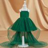 Flower Girl Dresses | A-line Square Detachable/Knee-Length Tulle Flower Girl Dress Dark Green – Girls