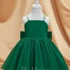 Flower Girl Dresses | A-line Square Detachable/Knee-Length Tulle Flower Girl Dress Dark Green – Girls