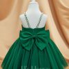 Flower Girl Dresses | A-line Square Detachable/Knee-Length Tulle Flower Girl Dress Dark Green – Girls