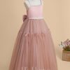 Flower Girl Dresses | A-line Square Floor-Length Satin/Tulle Flower Girl Dress Dusty Rose – Girls