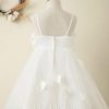 Flower Girl Dresses | A-line Square Knee-Length Satin Flower Girl Dress Ivory – Girls