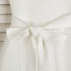 Flower Girl Dresses | A-line Square Tea-Length Satin/Tulle Flower Girl Dress Ivory – Girls