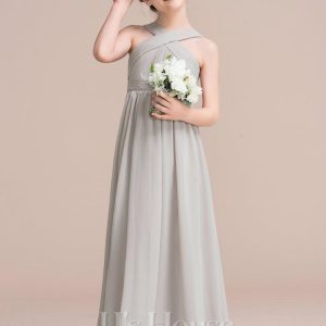 Flower Girl Dresses | A-line V-Neck Floor-Length Chiffon Flower Girl Dress As Picture – Girls