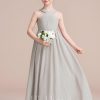 Flower Girl Dresses | A-line V-Neck Floor-Length Chiffon Flower Girl Dress As Picture – Girls