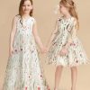 Flower Girl Dresses | A-line V-Neck Floor-Length Jacquard Flower Girl Dress As Picture – Girls