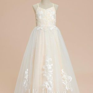 Flower Girl Dresses | A-line V-Neck Floor-Length Lace/Tulle Flower Girl Dress As Picture – Girls