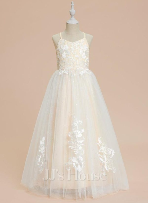 Flower Girl Dresses | A-line V-Neck Floor-Length Lace/Tulle Flower Girl Dress As Picture – Girls