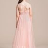 Flower Girl Dresses | A-line V-Neck Floor-Length Tulle Flower Girl Dress Pearl Pink – Girls