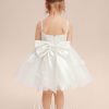 Flower Girl Dresses | A-line V-Neck Knee-Length Lace Flower Girl Dress Ivory – Girls