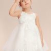 Flower Girl Dresses | A-line V-Neck Knee-Length Lace Flower Girl Dress Ivory – Girls