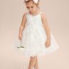 Flower Girl Dresses | A-line V-Neck Knee-Length Lace Flower Girl Dress Ivory – Girls