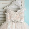 Flower Girl Dresses | A-line V-Neck Knee-Length Lace/Tulle Flower Girl Dress As Picture – Girls