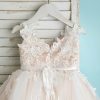 Flower Girl Dresses | A-line V-Neck Knee-Length Lace/Tulle Flower Girl Dress As Picture – Girls